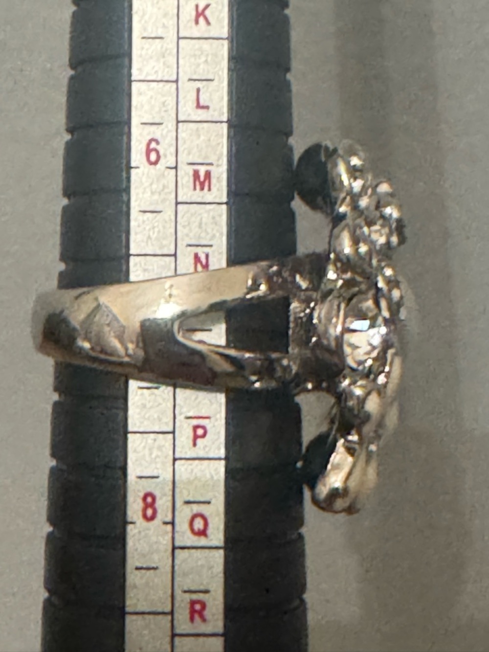 Lia Sophia Silver Tone Floral Rhinestone Enamel Pearl Statement‎ Ring Size 7 - Picture 9 of 10